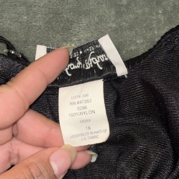 Anthony Richards Nightgown Slip Dress Women's 1X Black Lace Adjustable Straps - Picture 5 of 9